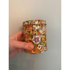Floral Chintz 4” Boston’s Amaretto Tea Tin Canister ESB Steeltin Daher Print